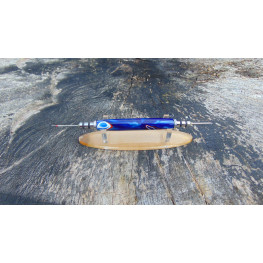 Handmade Seam Ripper made from a Blue, Red and White patterned acrylic